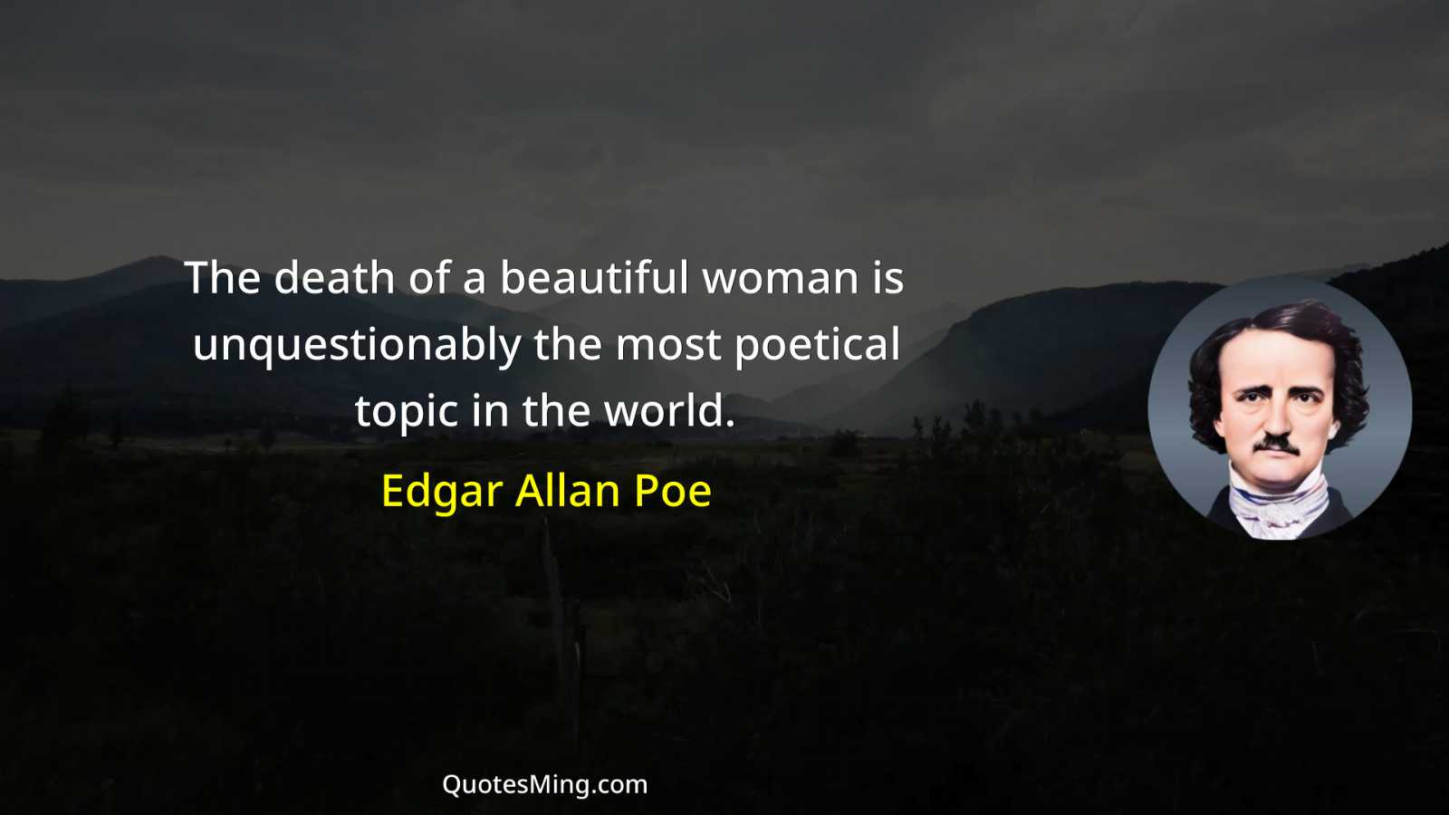 The death of a beautiful woman is unquestionably the most