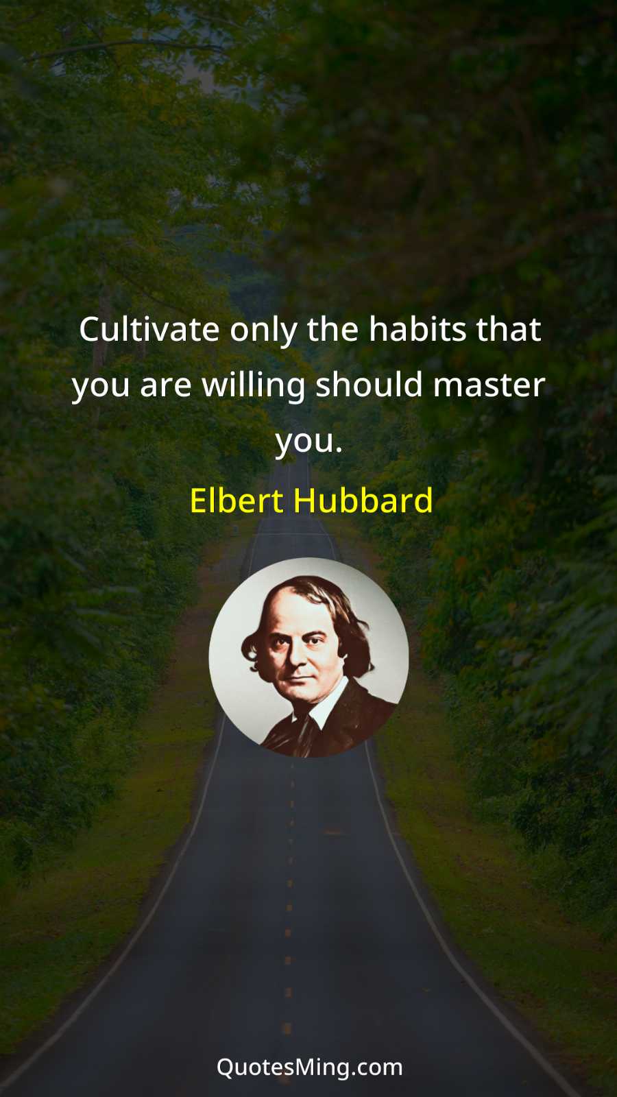 Cultivate only the habits that you are willing should master