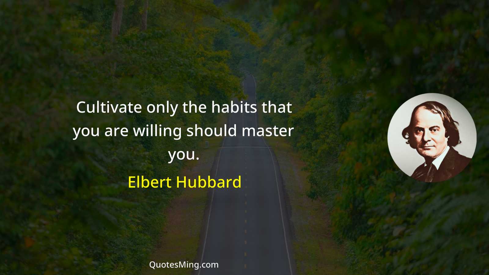 Cultivate only the habits that you are willing should master