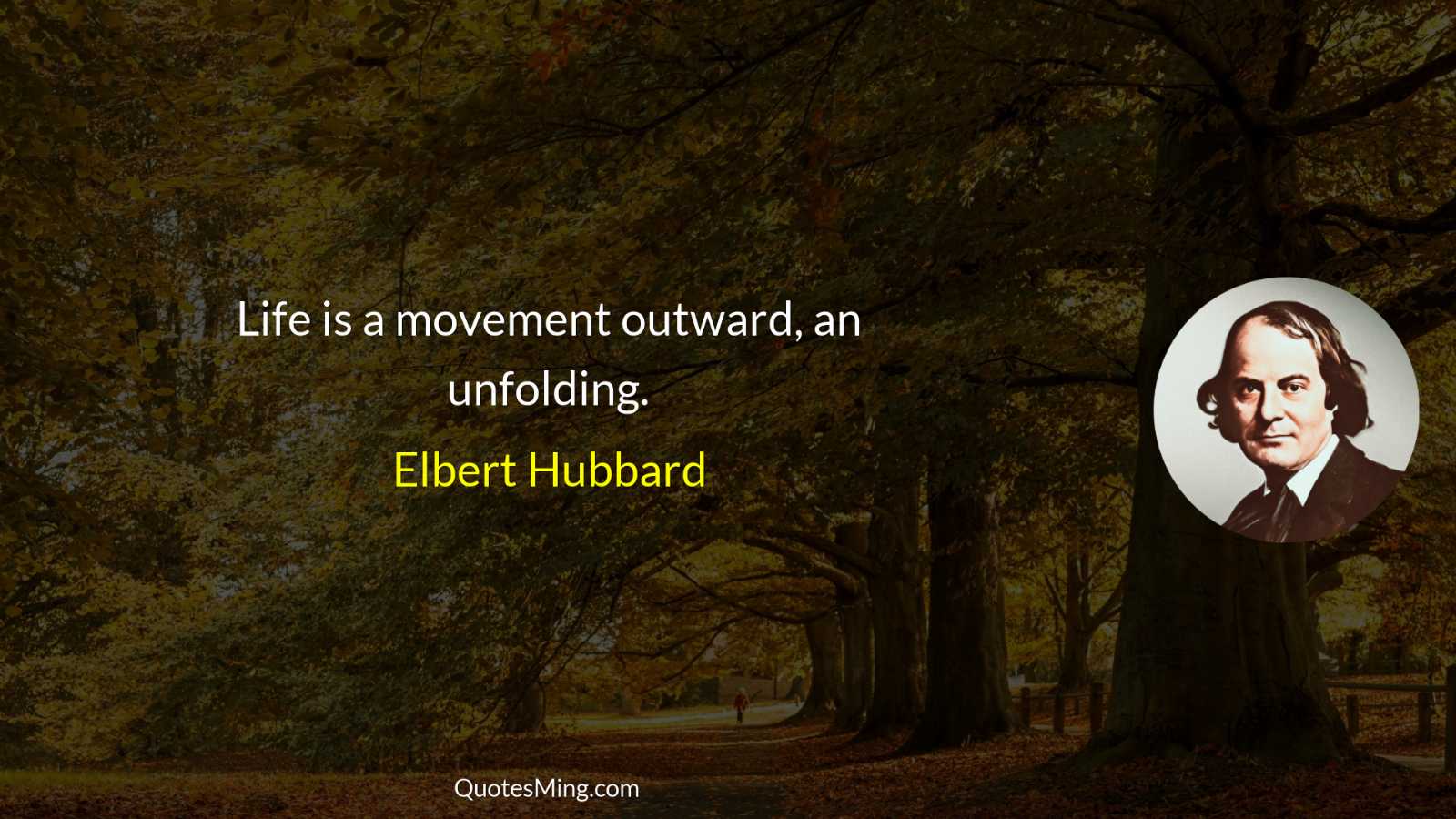 Life is a movement outward an unfolding