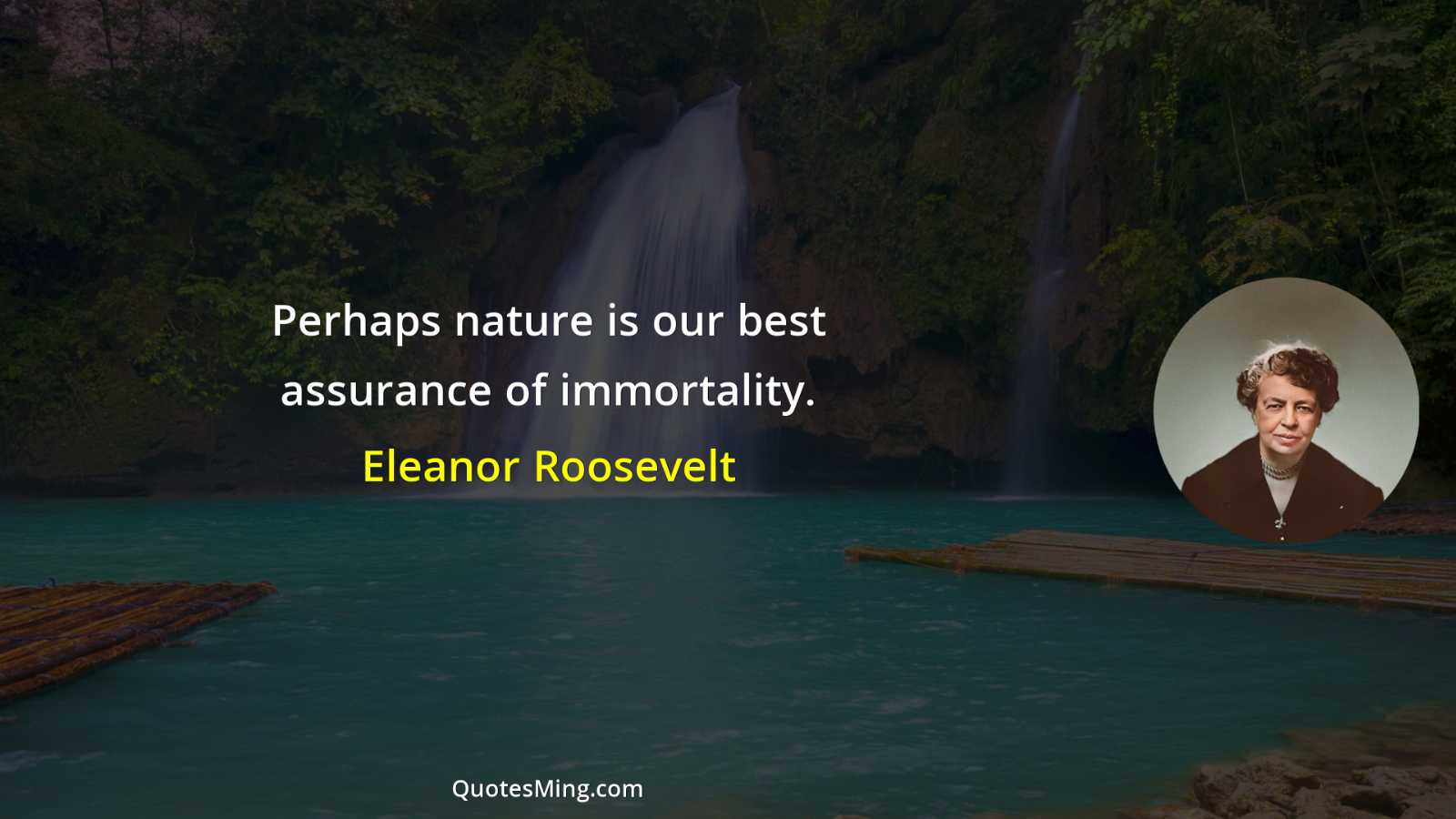 Perhaps nature is our best assurance of immortality