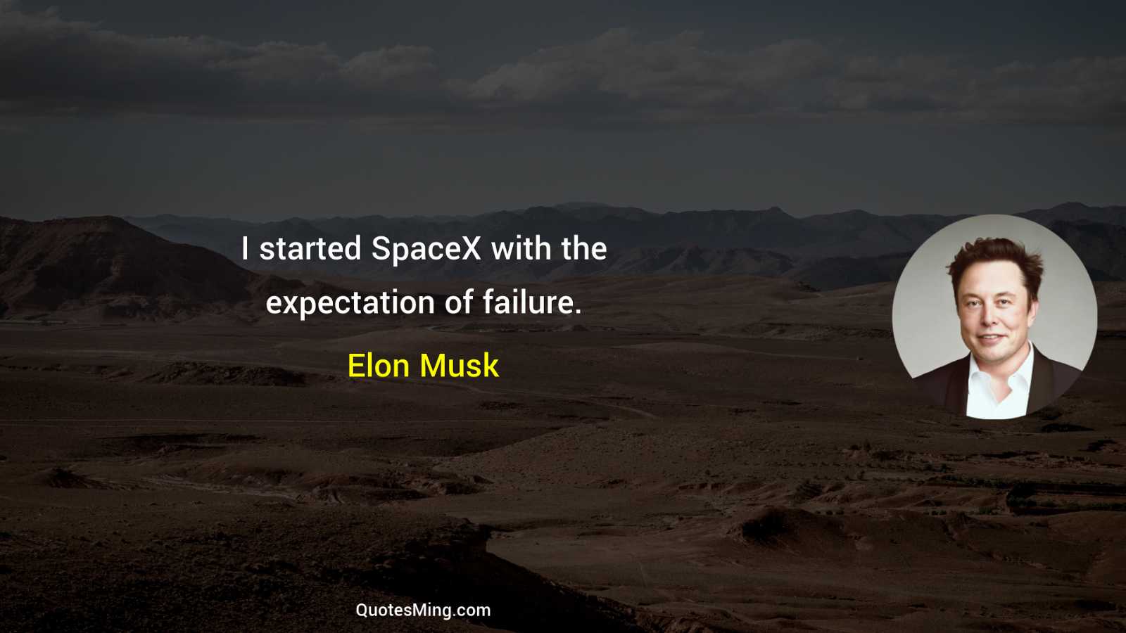 I started SpaceX with the expectation of failure