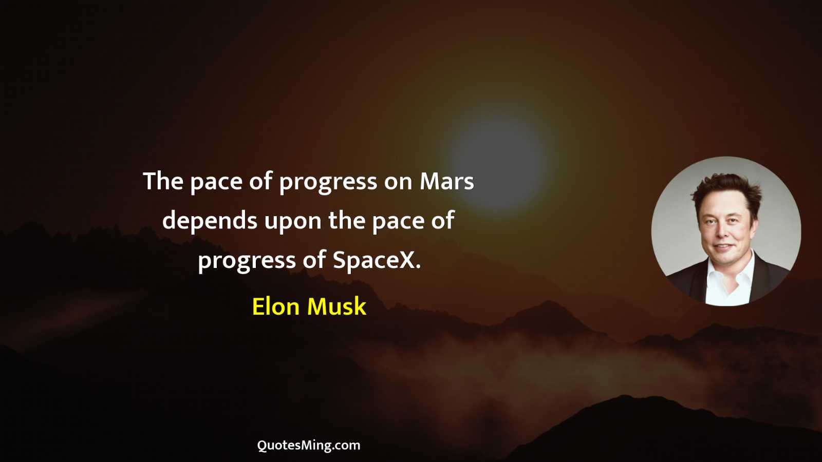 The pace of progress on Mars depends upon the pace