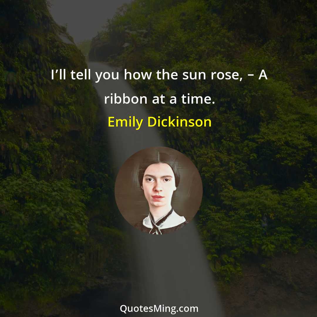 I’ll tell you how the sun rose – A ribbon