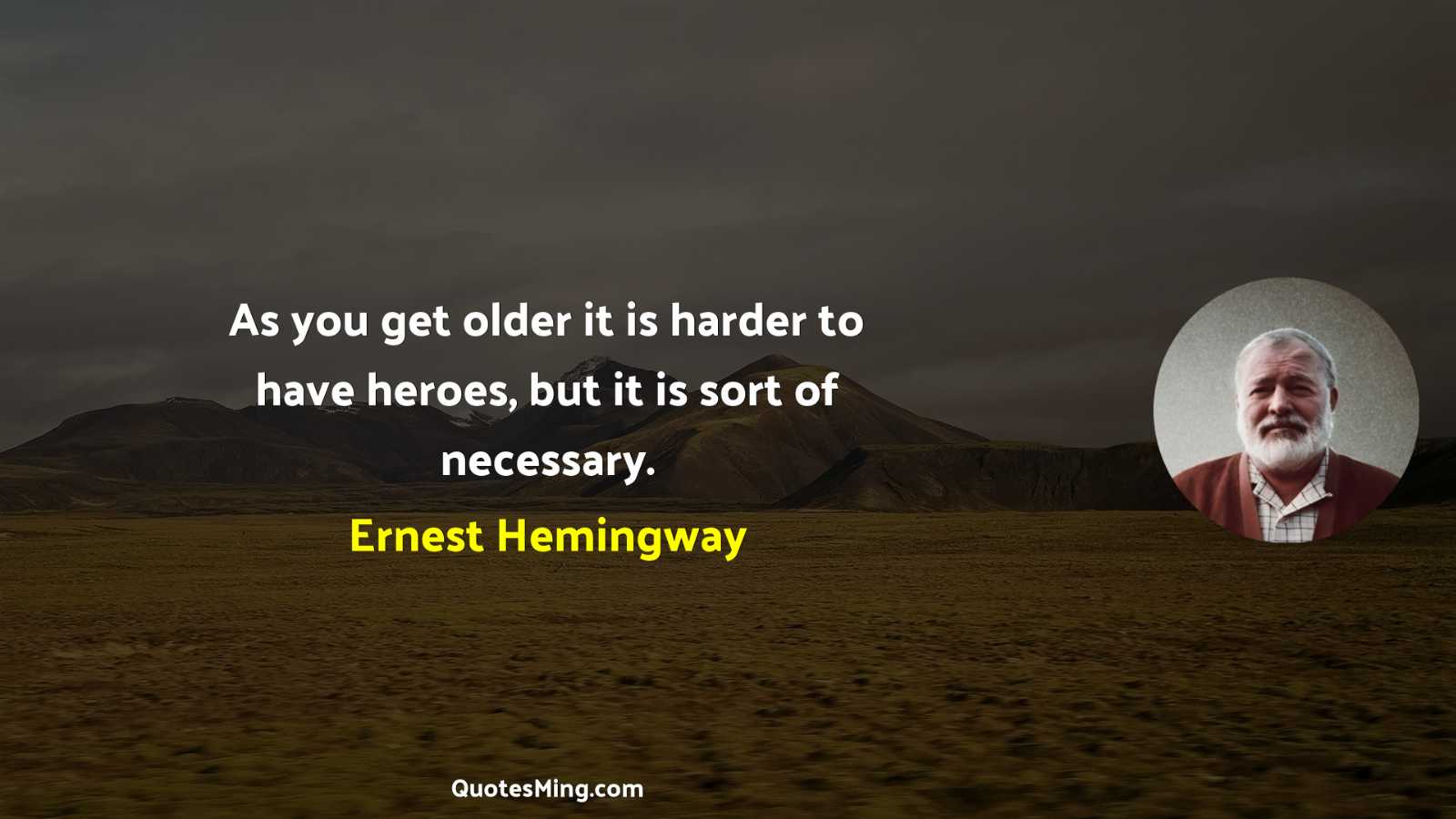 As you get older it is harder to have heroes