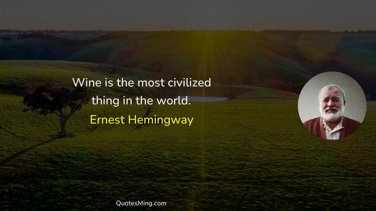 Wine is the most civilized thing in the world