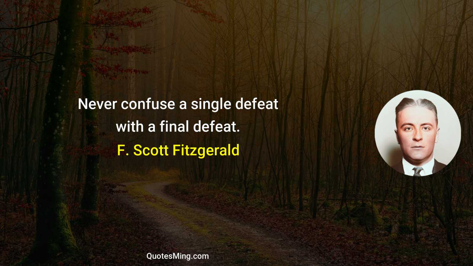 Never confuse a single defeat with a final defeat