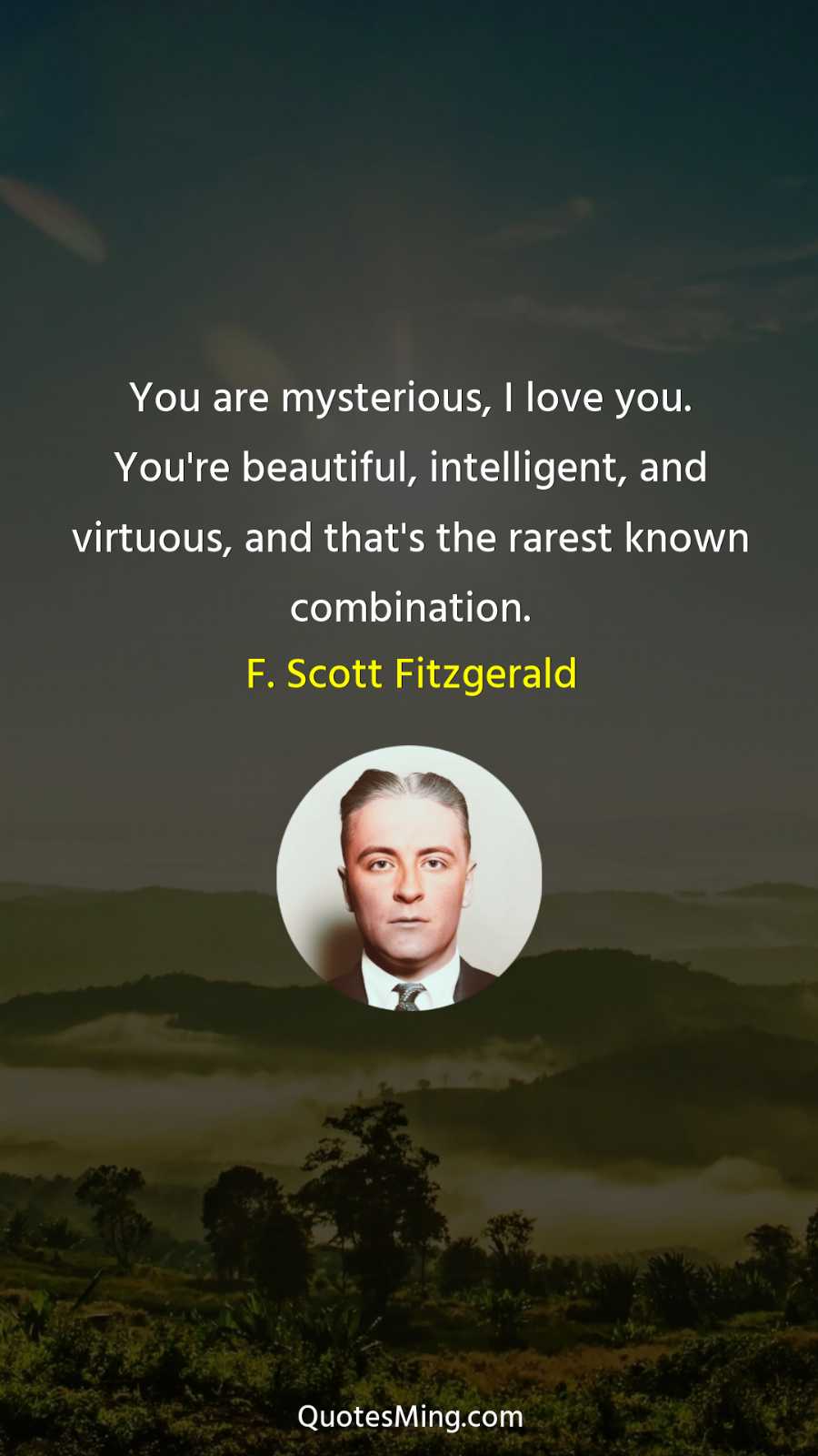 You are mysterious I love you You're beautiful intelligent and