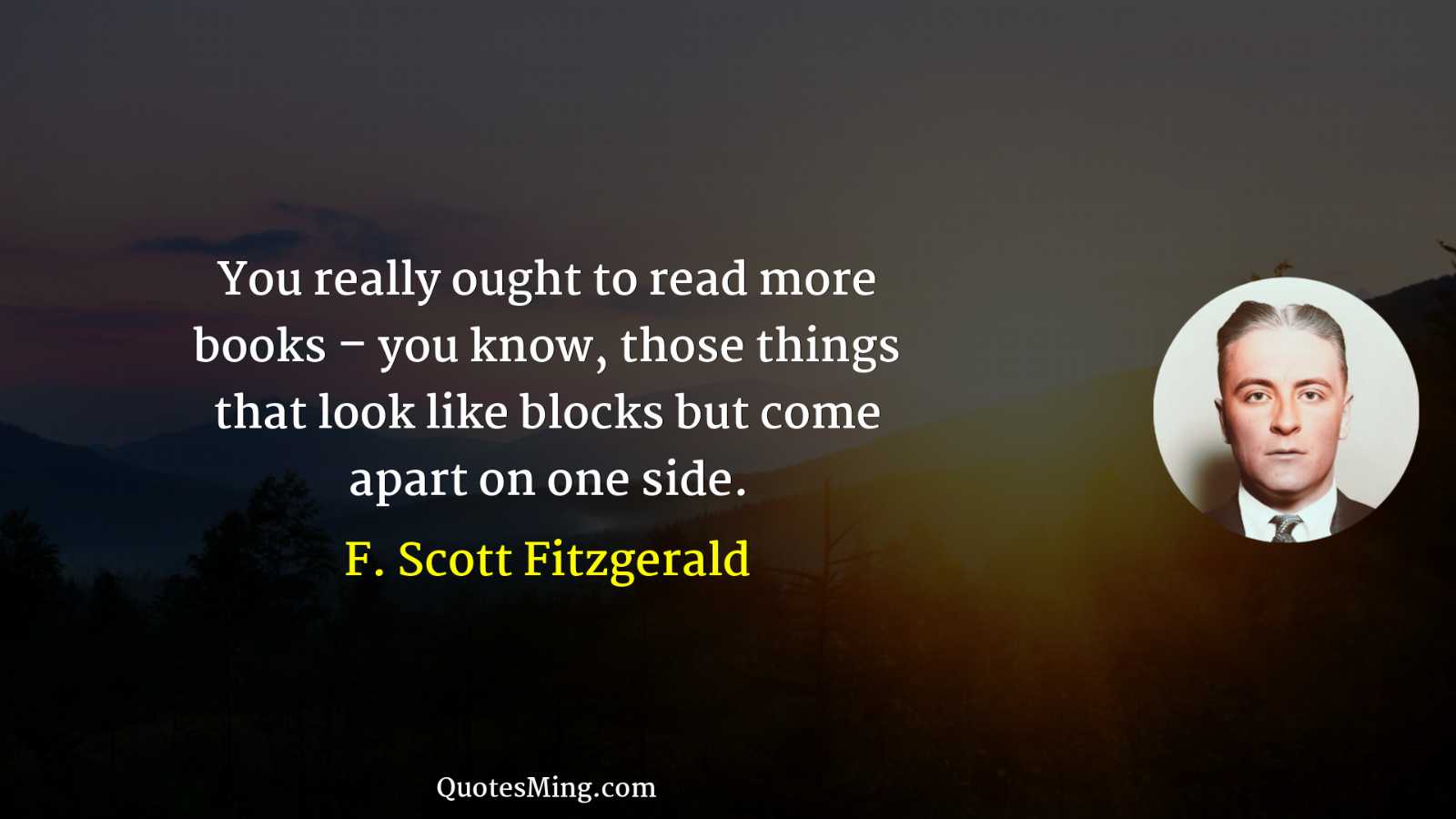 You really ought to read more books – you know