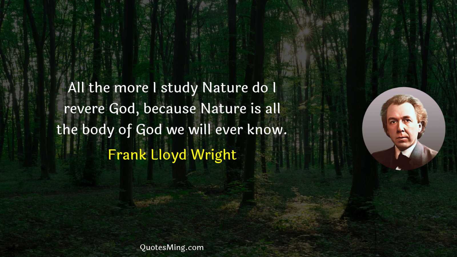 All the more I study Nature do I revere God