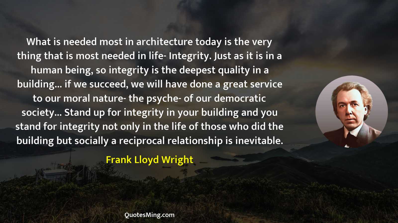 What is needed most in architecture today is the very