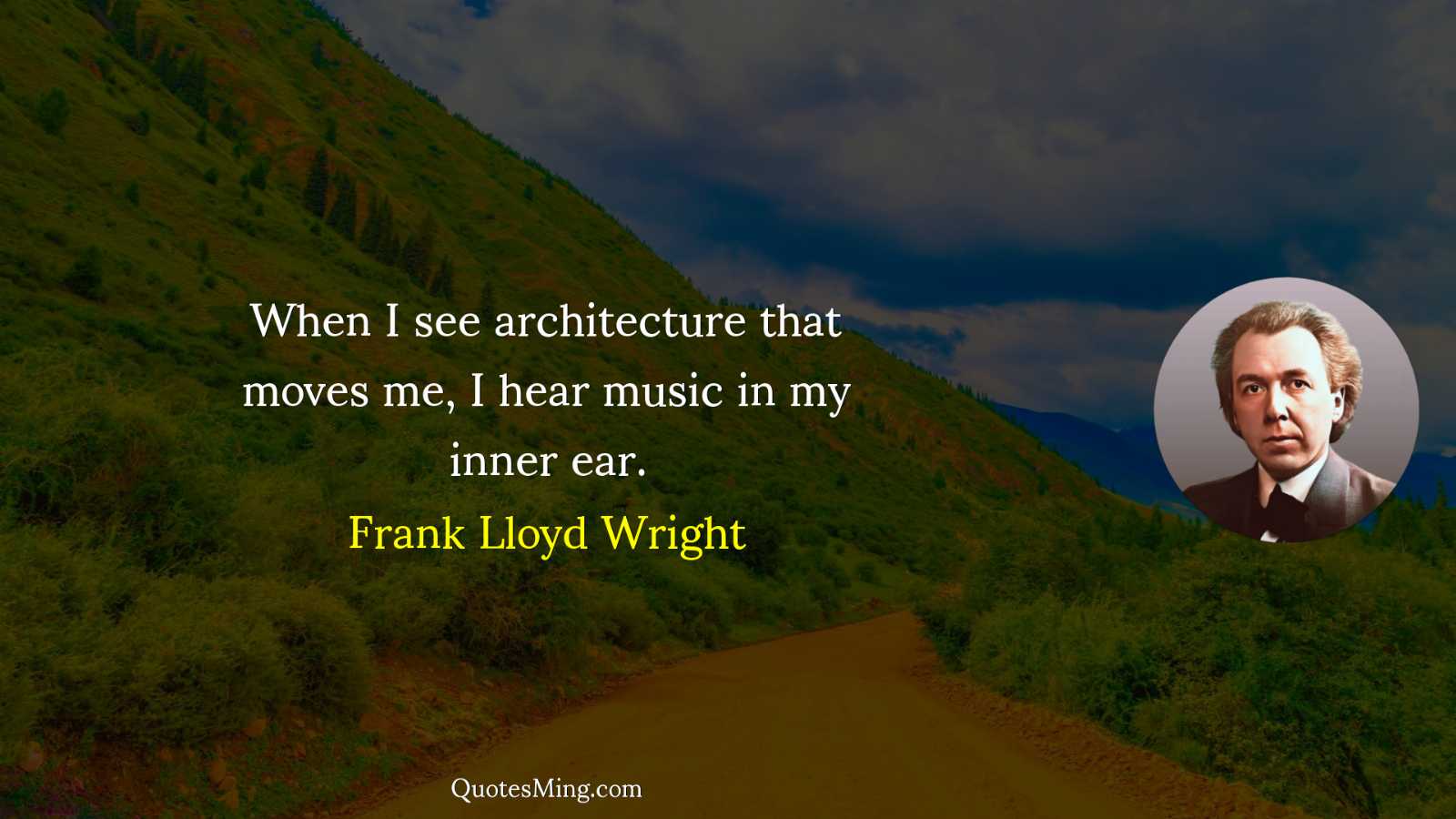 When I see architecture that moves me I hear music