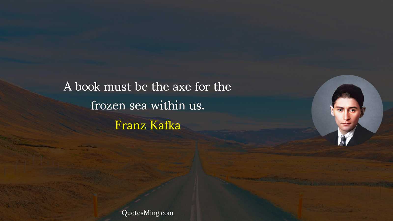 A book must be the axe for the frozen sea