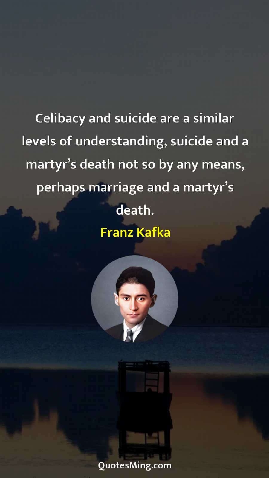 Celibacy and suicide are a similar levels of understanding suicide