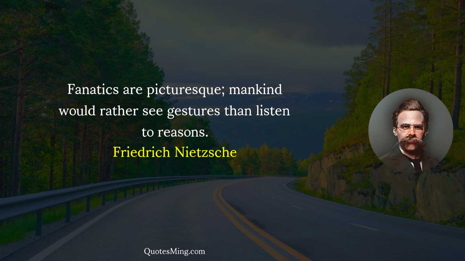 Fanatics are picturesque; mankind would rather see gestures than listen