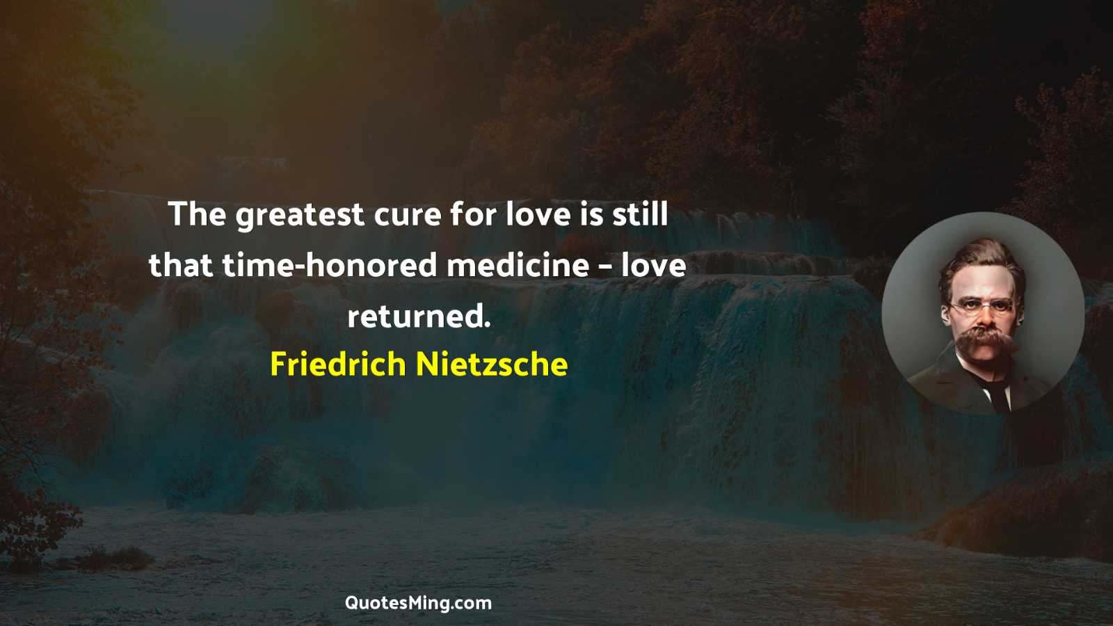 The greatest cure for love is still that time-honored medicine