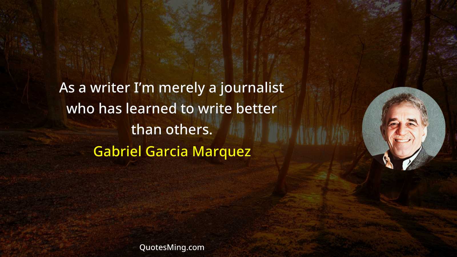 As a writer I’m merely a journalist who has learned