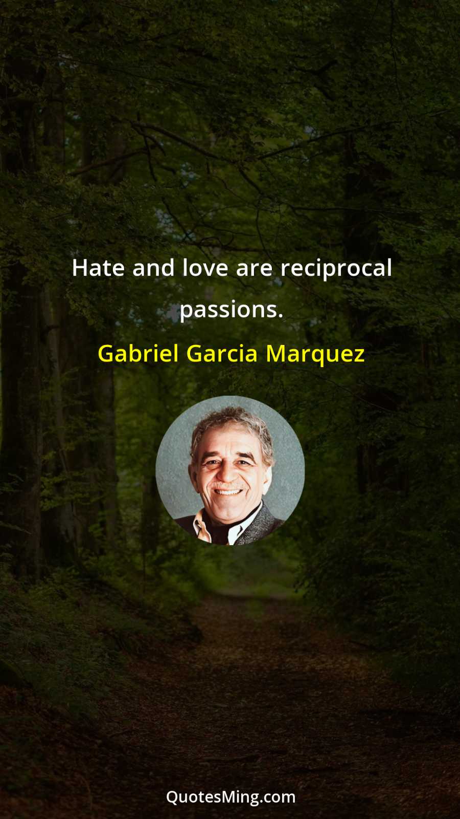 Hate and love are reciprocal passions