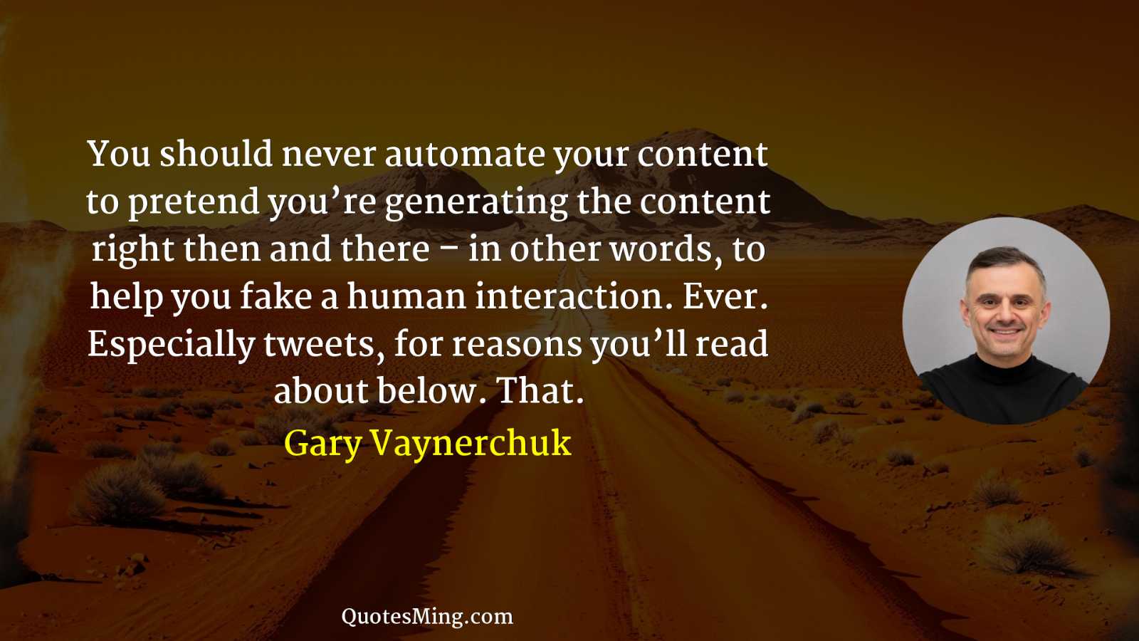 You should never automate your content to pretend you’re generating