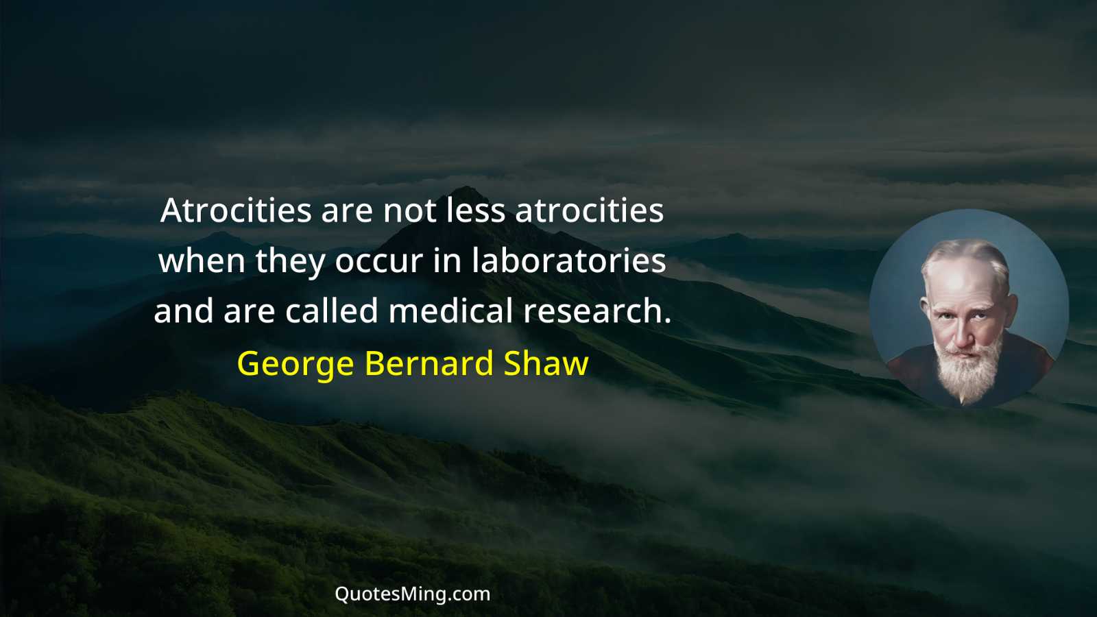 Atrocities are not less atrocities when they occur in laboratories