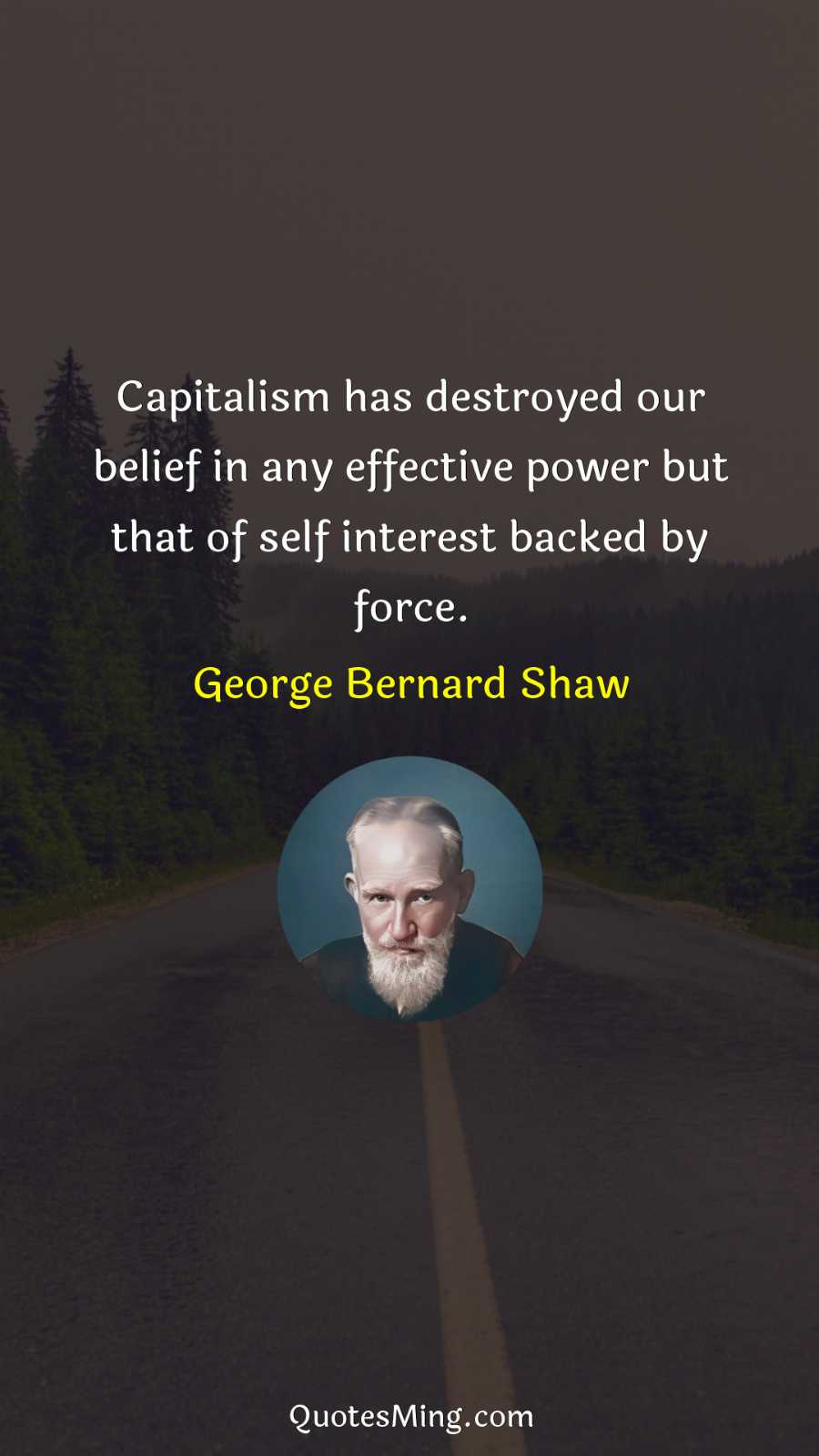 Capitalism has destroyed our belief in any effective power but