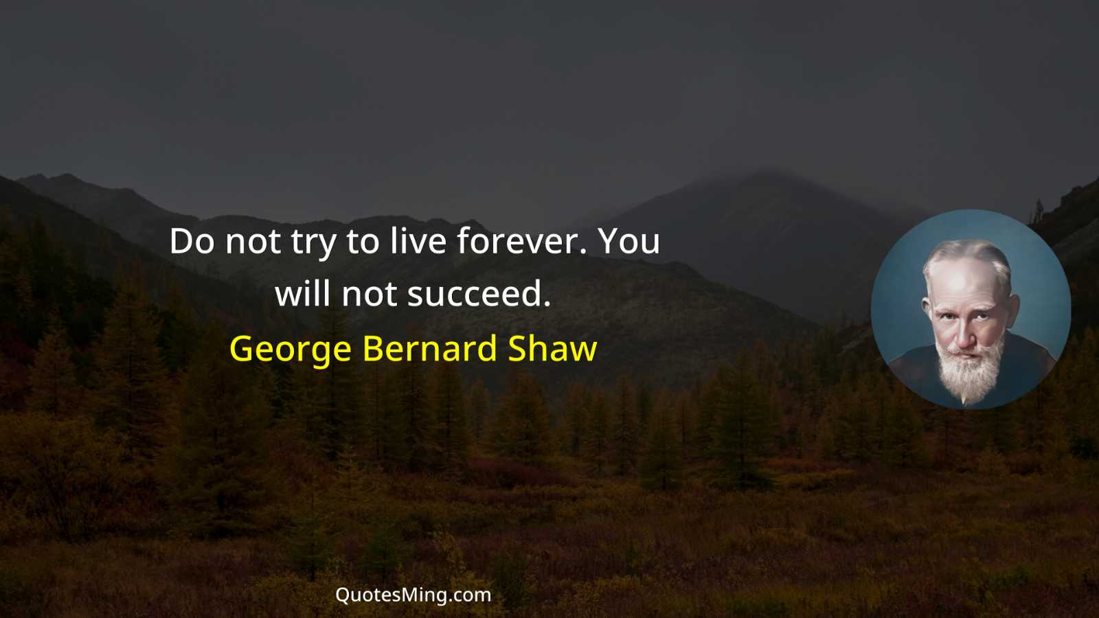 Do not try to live forever You will not succeed