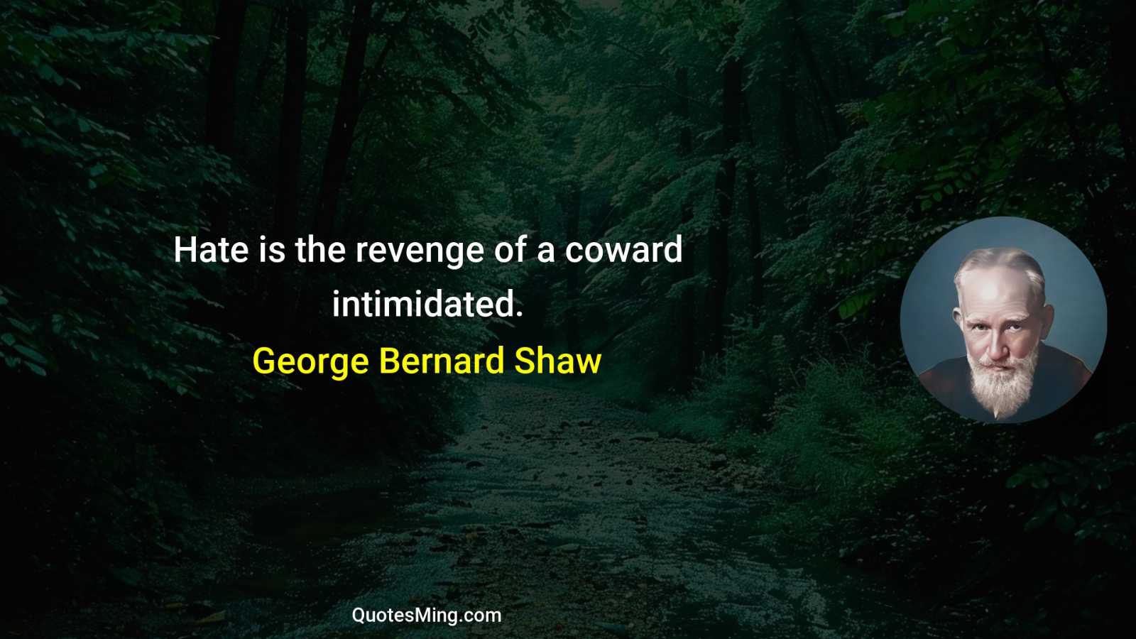 Hate is the revenge of a coward intimidated