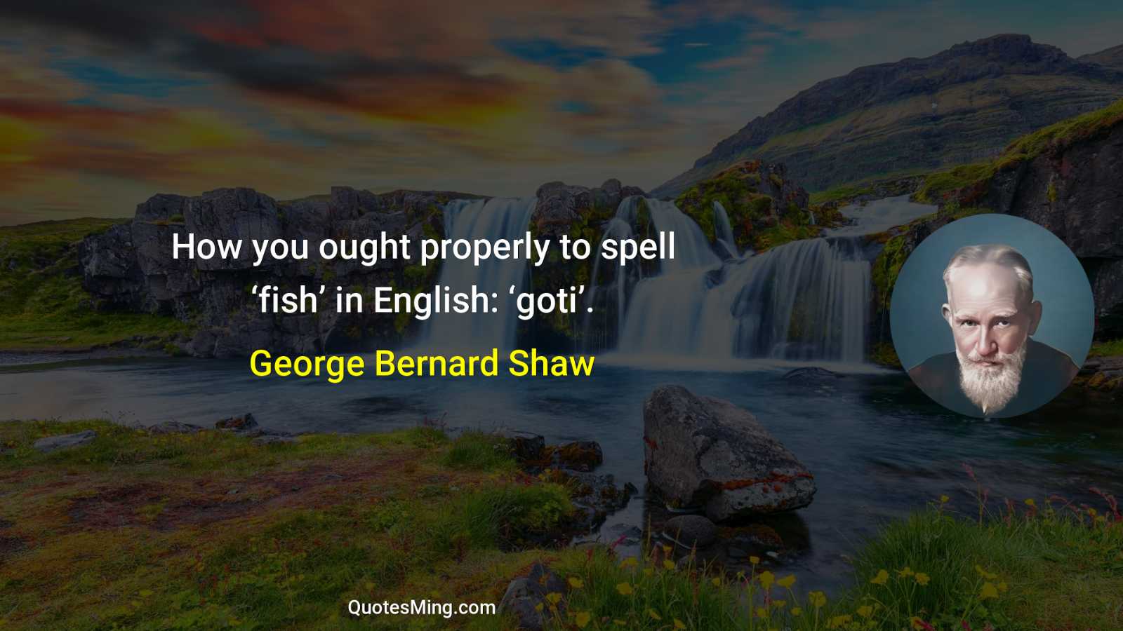 How you ought properly to spell ‘fish’ in English: ‘goti’