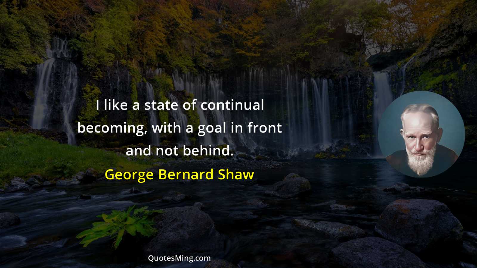 I like a state of continual becoming with a goal