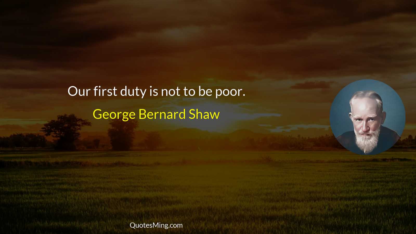 Our first duty is not to be poor