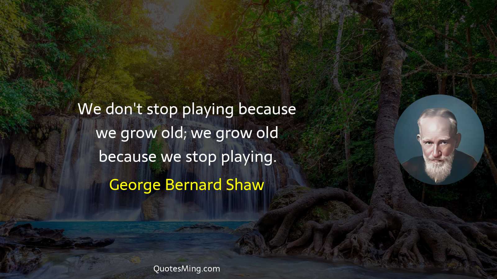 We don't stop playing because we grow old; we grow