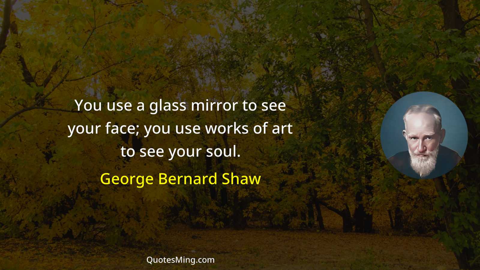 You use a glass mirror to see your face; you