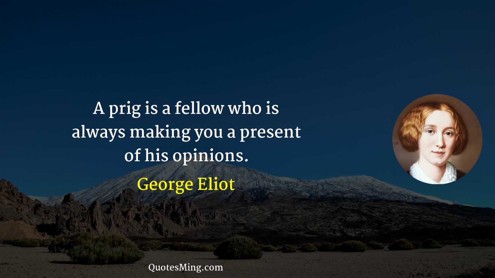 A prig is a fellow who is always making you