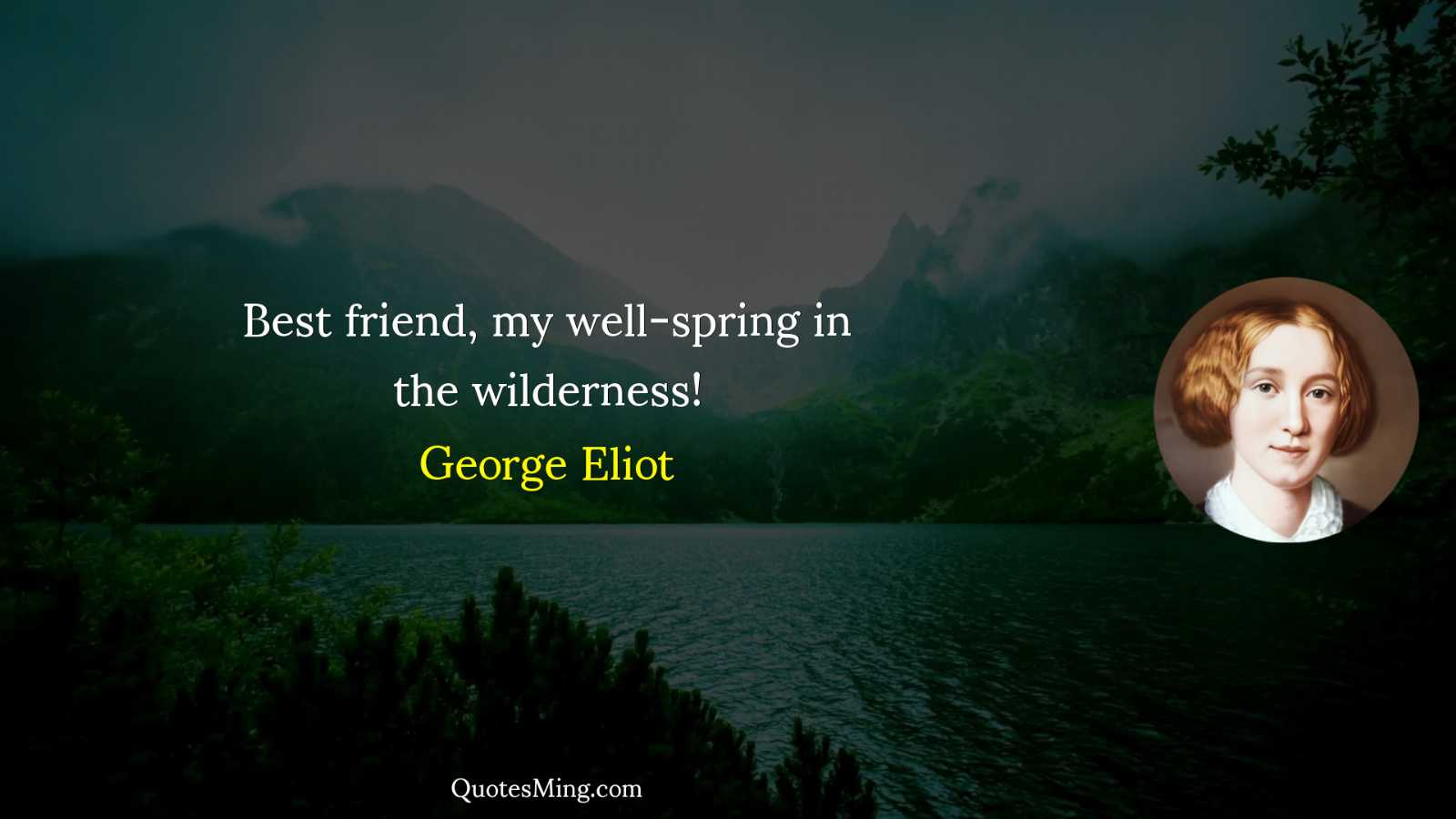 Best friend my well-spring in the wilderness