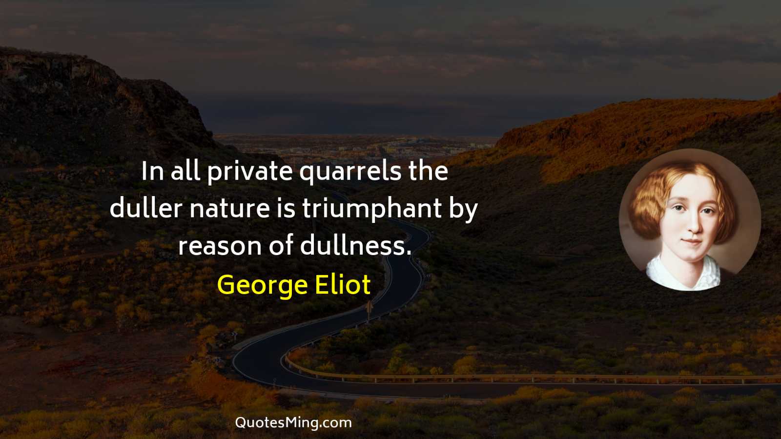 In all private quarrels the duller nature is triumphant by