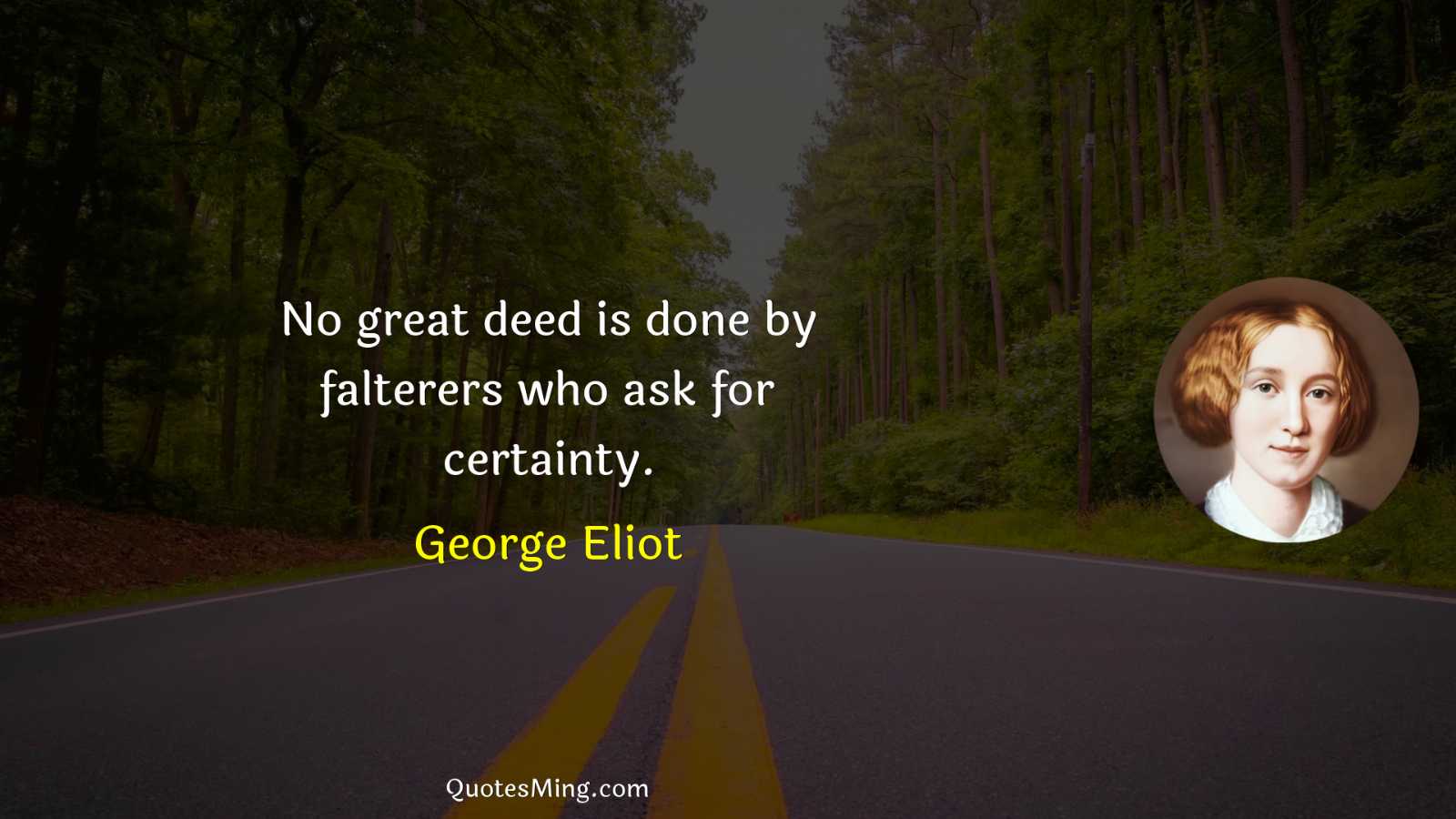 No great deed is done by falterers who ask for