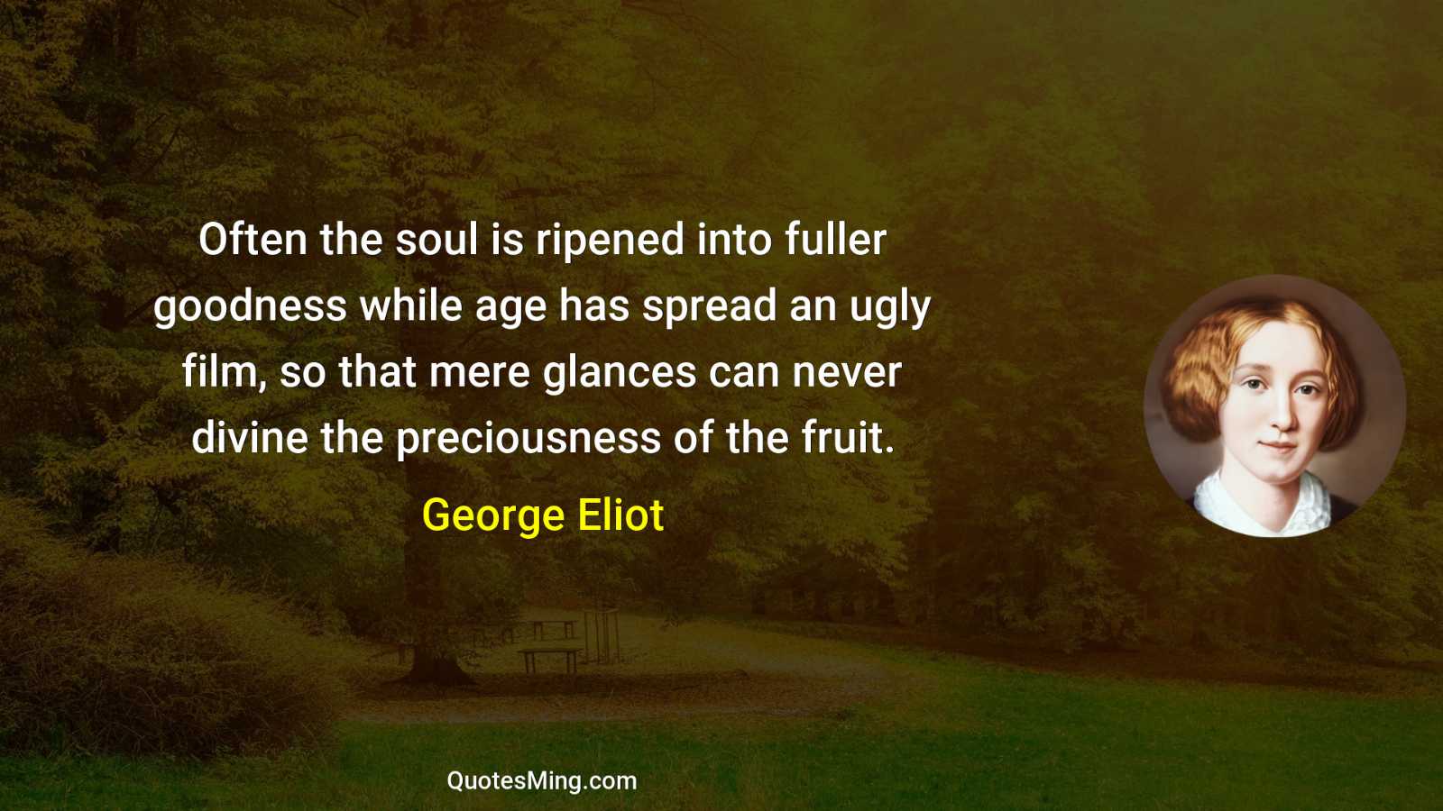 Often the soul is ripened into fuller goodness while age