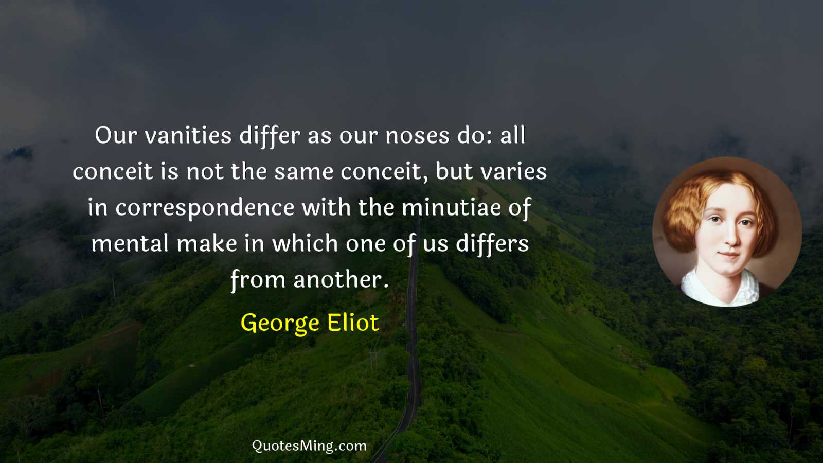 Our vanities differ as our noses do: all conceit is