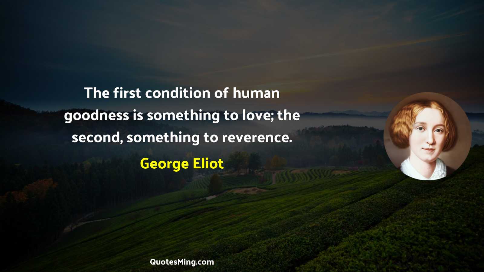 The first condition of human goodness is something to love;