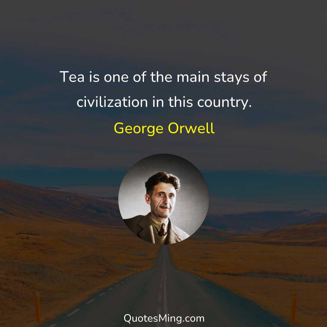 Tea is one of the main stays of civilization in