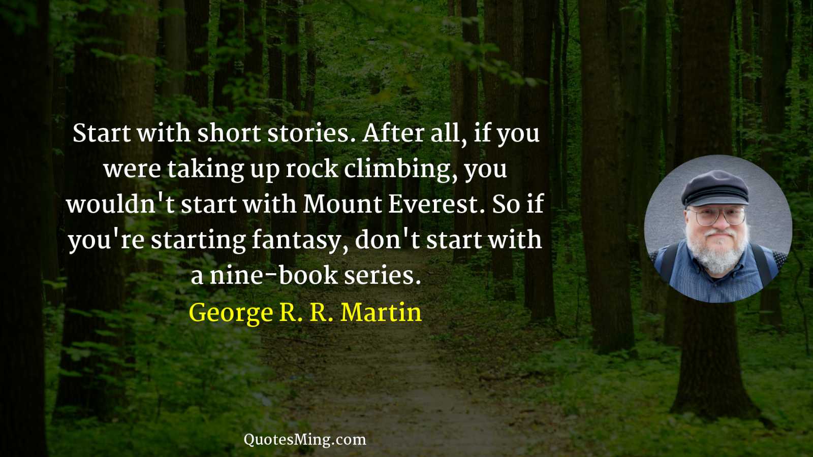 Start with short stories After all if you were taking