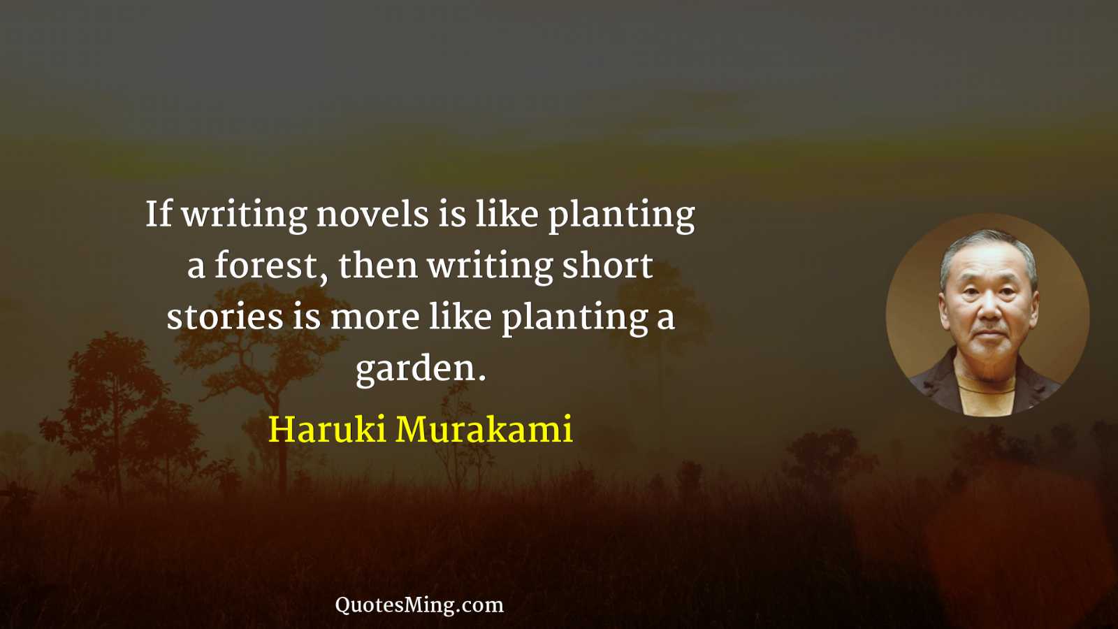 If writing novels is like planting a forest then writing