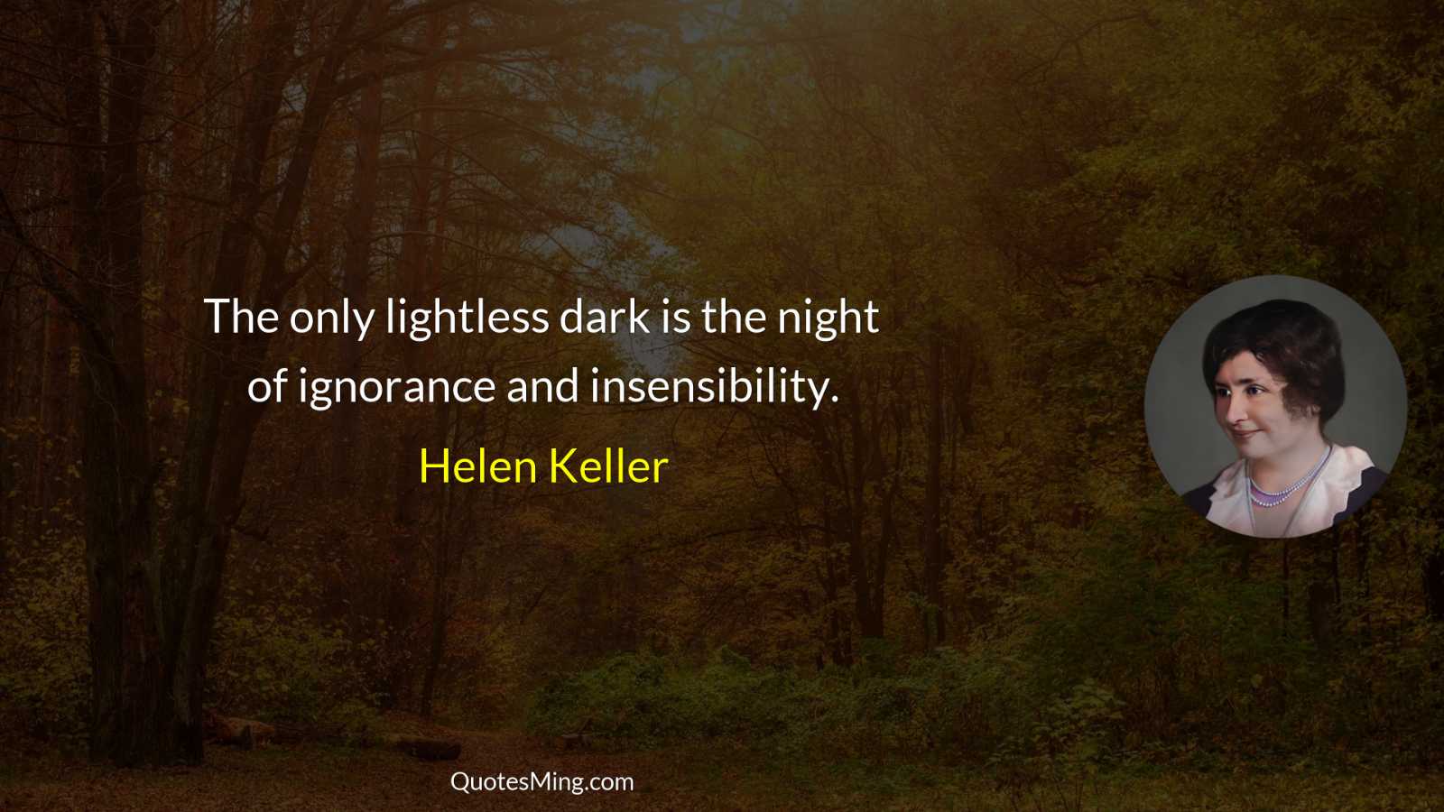 The only lightless dark is the night of ignorance and