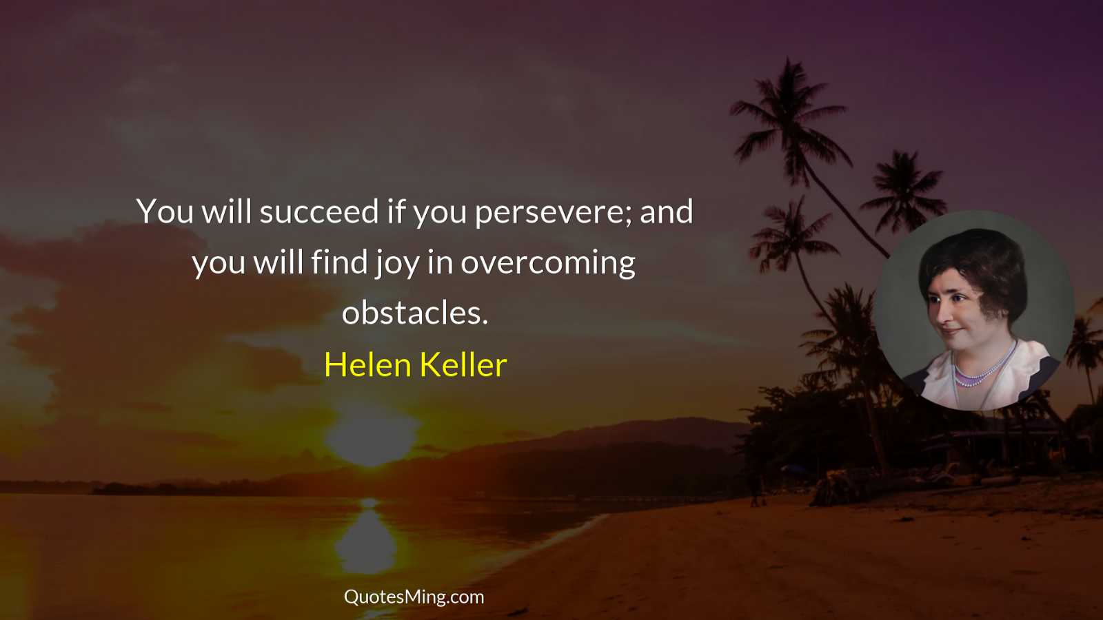 You will succeed if you persevere; and you will find