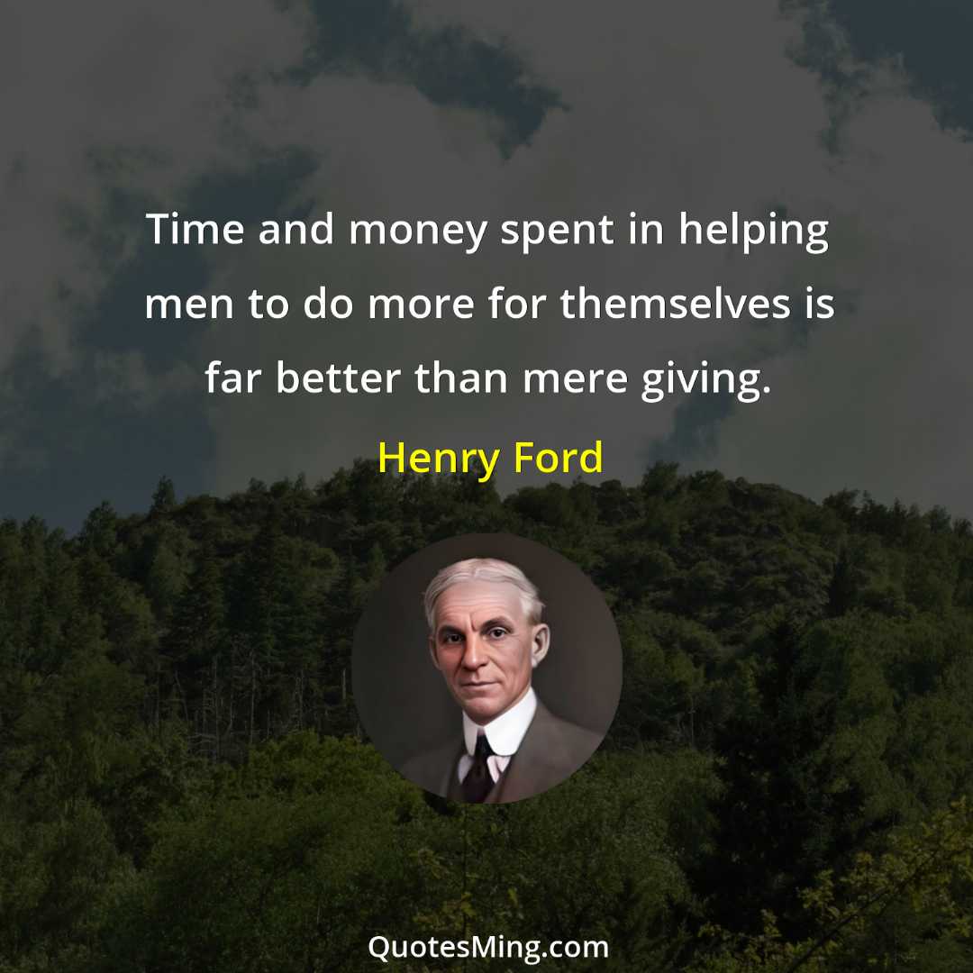 Time and money spent in helping men to do more