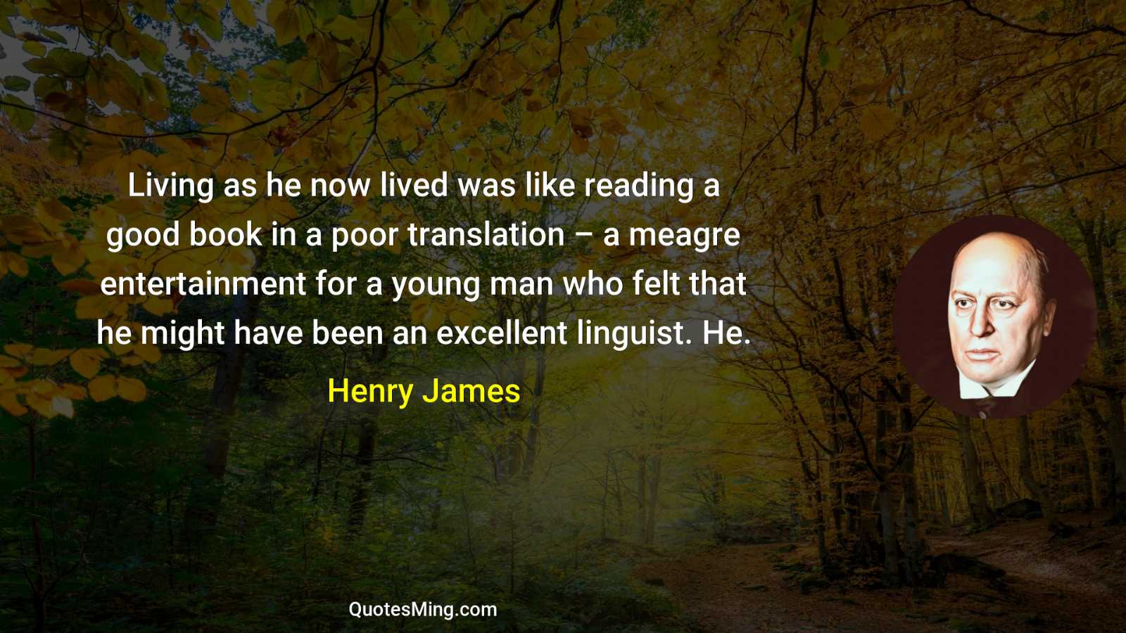 Living as he now lived was like reading a good