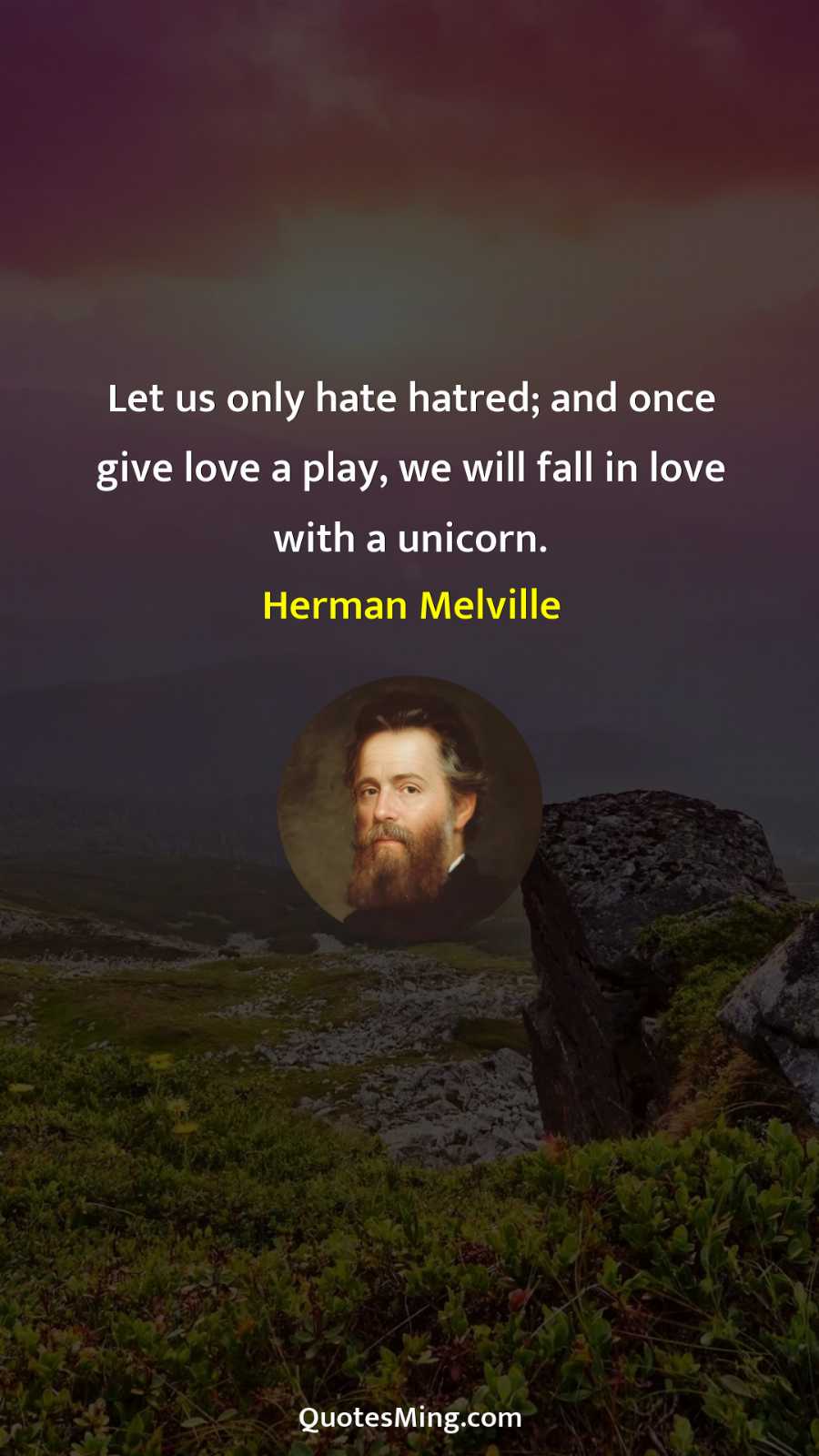 Let us only hate hatred; and once give love a