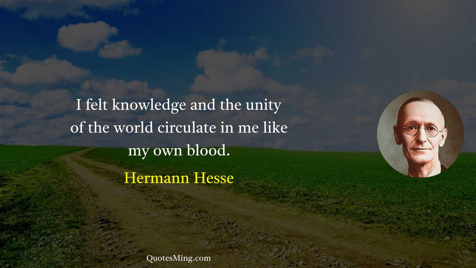 I felt knowledge and the unity of the world circulate