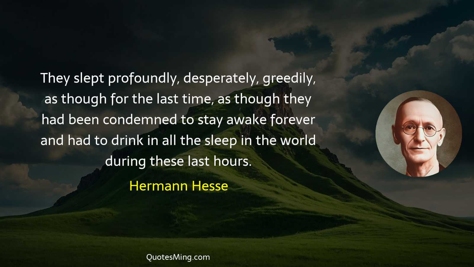 They slept profoundly desperately greedily as though for the last