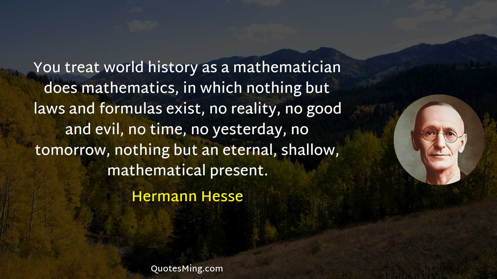 You treat world history as a mathematician does mathematics in